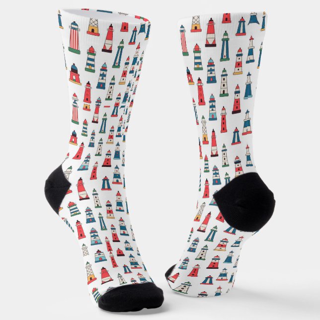Faróis de Portugal Nautical Crew Socks – Sustainab Socken (Gewinkelt)