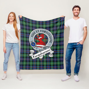 Farquharson Ancient Clan Abzeichen Tartan Kariert Fleecedecke