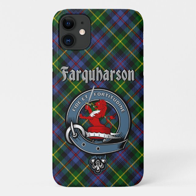 Farquharson Clan Abzeichen & Tartan Phone Case (Rückseite)