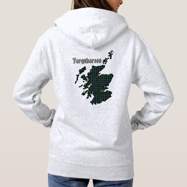 Farquharson Clan Abzeichen & Tartan w/Motto Hoodie (Rückseite)