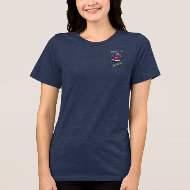 Farquharson Clan Badge & Tartan T-Shirt Tri-Blend Shirt (Vorderseite)