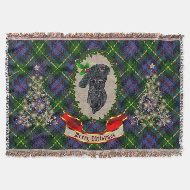 Farquharson Scottie Dog Christmas Throw Blanket Decke (Vorderseite)