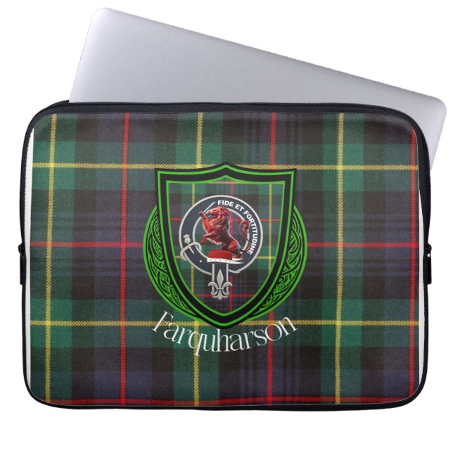Farquharson Scottish Clan Tartan & Crest Laptopschutzhülle (Vorderseite)
