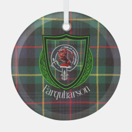 Farquharson Scottish Clan Tartan & Crest Ornament Aus Glas
