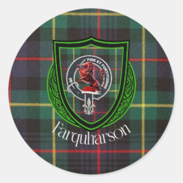 Farquharson Scottish Clan Tartan & Crest Runder Aufkleber