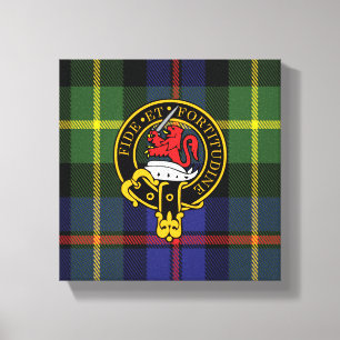 Farquharson Scottish Wappen und Tartan Canvas prin Leinwanddruck