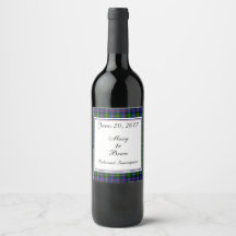 Farquharson Scottish Wedding Wine Label