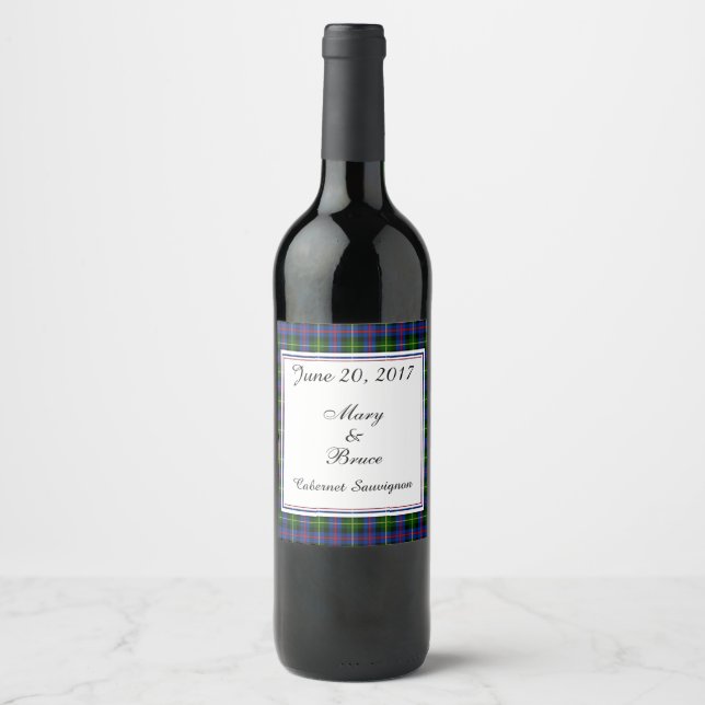Farquharson Scottish Wedding Wine Label Weinetikett (Vorderseite)