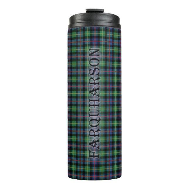 Farquharson Tartan mit Nachname Thermosbecher (Vorderseite)