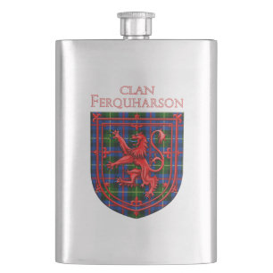 Farquharson Tartan Scottish Kariert Lion Rampant Flachmann