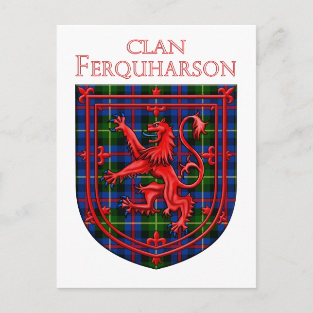 Farquharson Tartan Scottish Kariert Lion Rampant Postkarte (Vorderseite)