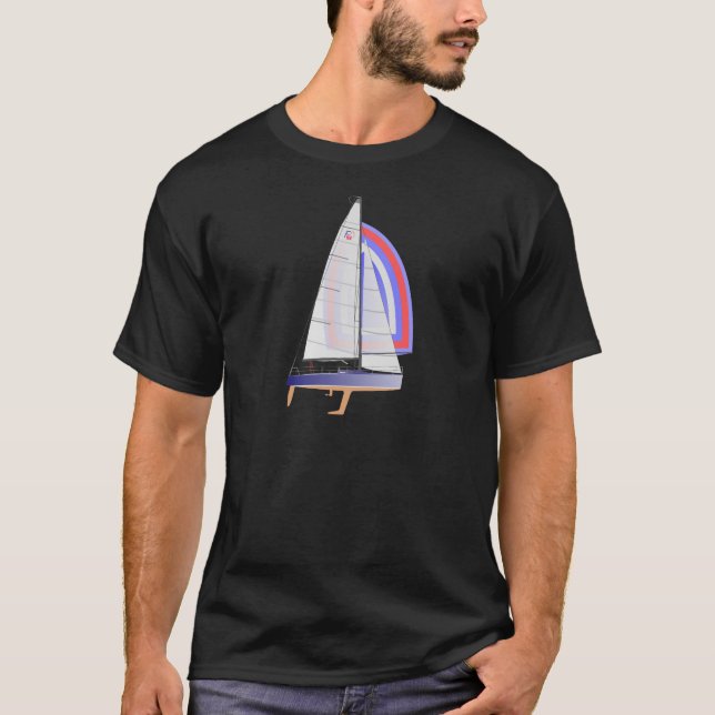 Farr 30 ein Entwurf, der Segelboot läuft T-Shirt (Vorderseite)