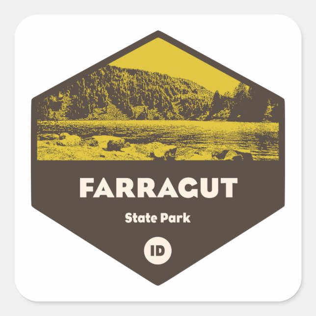 Farragut Staat Park Idaho Quadratischer Aufkleber (Vorderseite)