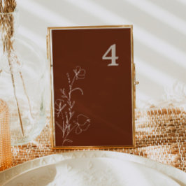 FARRAH Retro 70er Jahre Rust Floral Groovy Tischnu Einladung