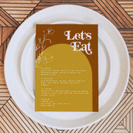 FARRAH Retro 70er Rust Lasse Arch Menu Card essen Menükarte
