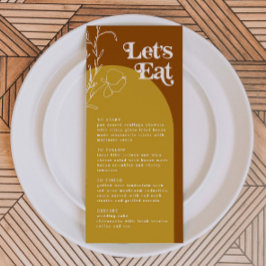 FARRAH Retro 70er Rust Lasse Arch Menu Card essen Menükarte