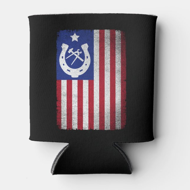 Farrier American Flag Horseshoe Horseshoeing Dosenkühler (Vorderseite)