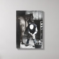 Farrier at work - desaturierter Daguerrotype