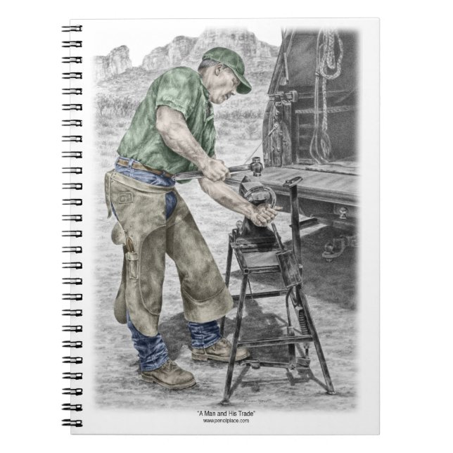 Farrier Blacksmith mit Anvil Notizblock (Vorderseite)