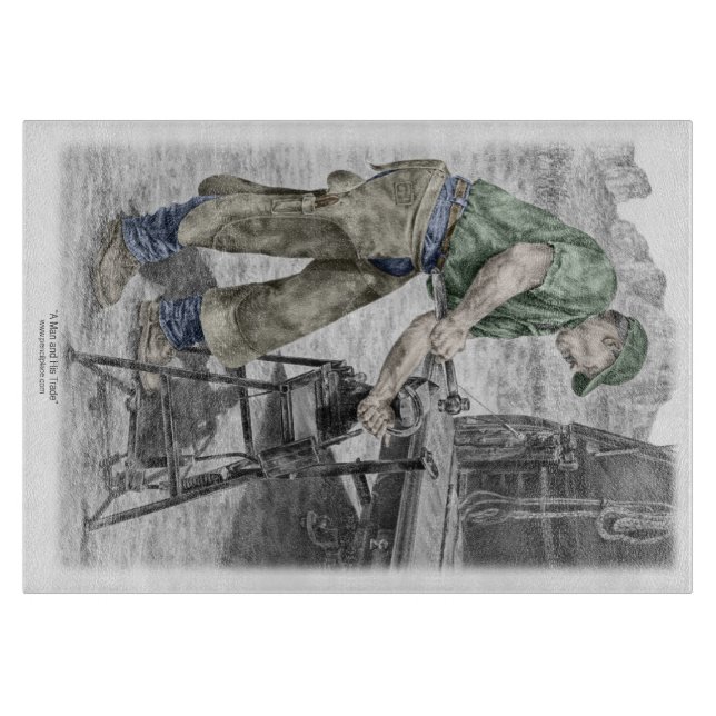 Farrier Blacksmith mit Anvil Schneidebrett (Vorderseite)