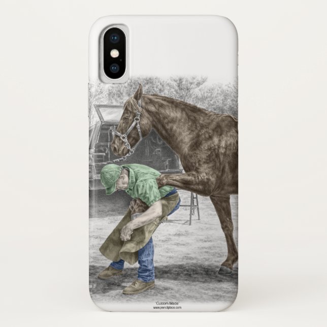 Farrier Blacksmith Shoeing Horse Case-Mate iPhone Hülle (Rückseite)