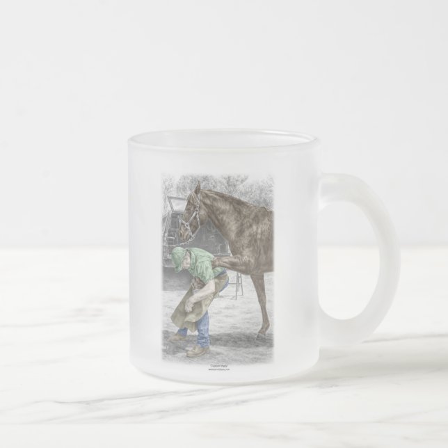 Farrier Blacksmith Shoeing Horse Mattglastasse (Rechts)