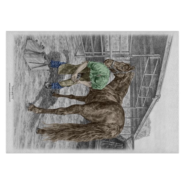 Farrier Blacksmith Shoeing Horse Schneidebrett (Vorderseite)