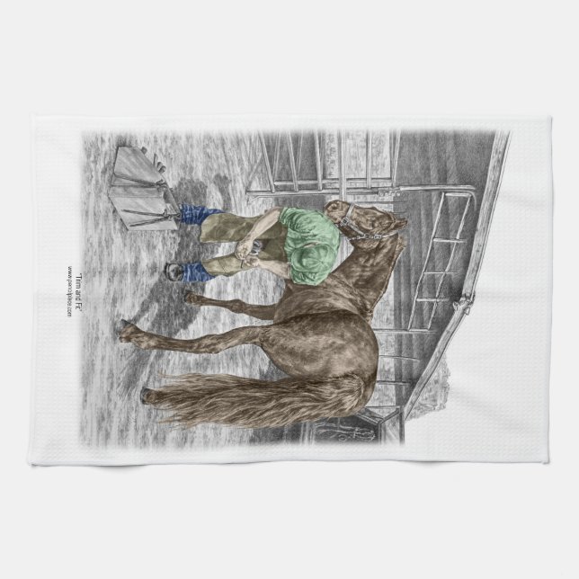 Farrier Blacksmith Trimming Horse Hoof Handtuch (Horizontal)