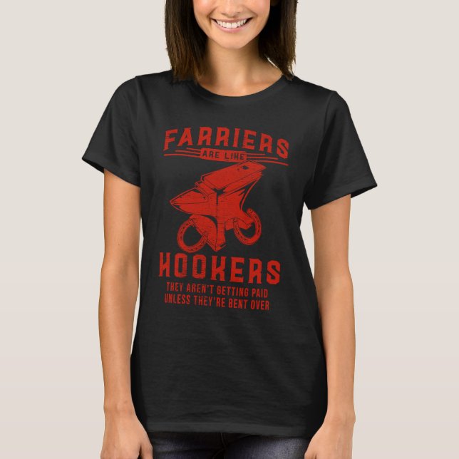 Farrier Hoof Trimming Equine Horse Shoeing Hooves  T-Shirt (Vorderseite)