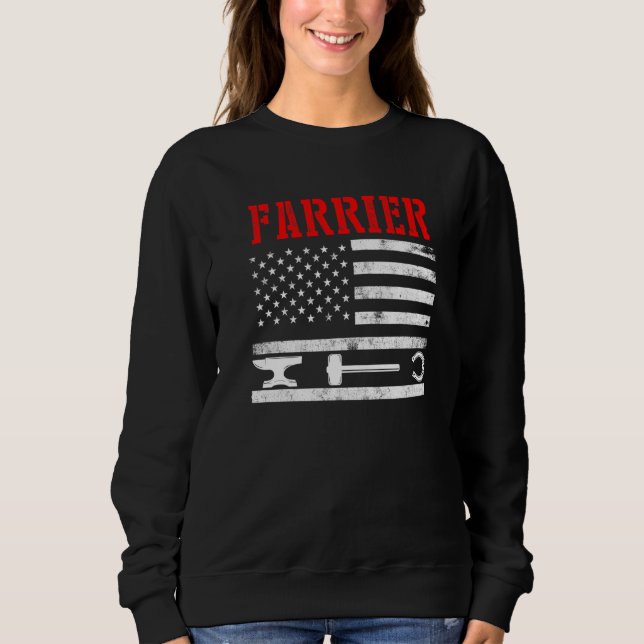 Farrier Horseshoe Hoof Trimming Equine Shooting 6 Sweatshirt (Vorderseite)