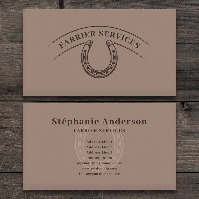 Farrier & Horseshoe Visitenkarte (Farrier & Horseshoe Business Card)
