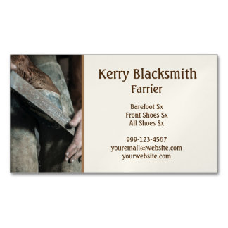 Farrier Horseshoeing und Trim Business Card Magnet
