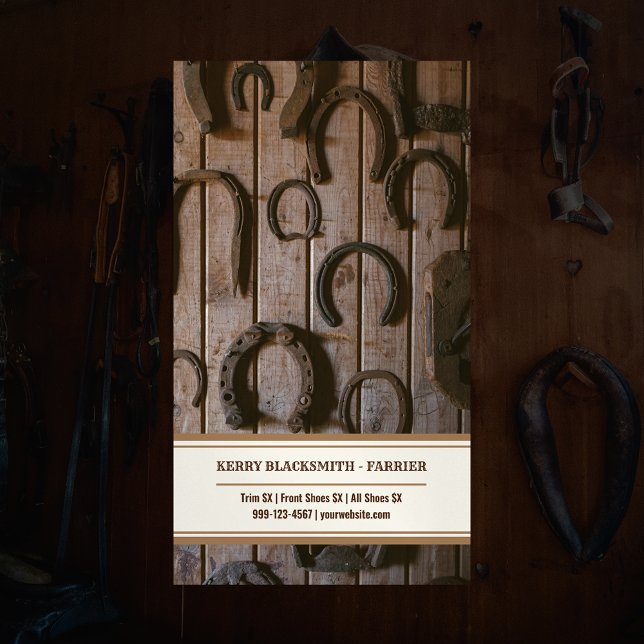 Farrier Horseshoeing und Trim Magnetische Visitenkarte (Von Creator hochgeladen)