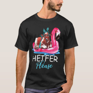 Färse Bitte Flamingo Schwimmende Bandana Rinderhal T-Shirt