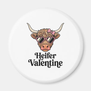Färse Valentine Highland Cow Vintage Design_1 Magnet
