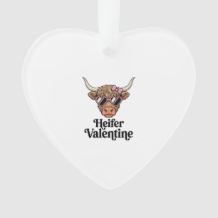 Färse Valentine Highland-Rind Vintage-Design_1 Ornament