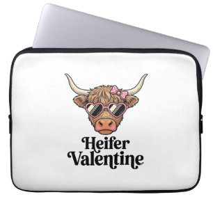 Färse Valentinstag Highland-Kuh Vintage-Design_1 Laptopschutzhülle