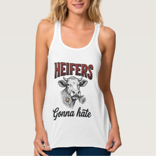 Färsen Werden Hassen Lustiges Kuh Vintage Gravur T Tank Top