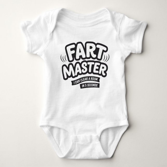 Fart Master, i can clear a room in 5 seconds Baby Strampler (Vorderseite)