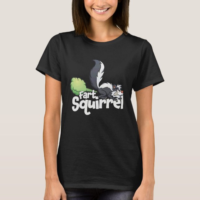 Fart Squirrel Skunk Farting Animal T-Shirt (Vorderseite)