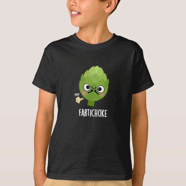 Fartichoke Funny Farting Artichoke Pun Dark BG T-Shirt (Vorderseite)