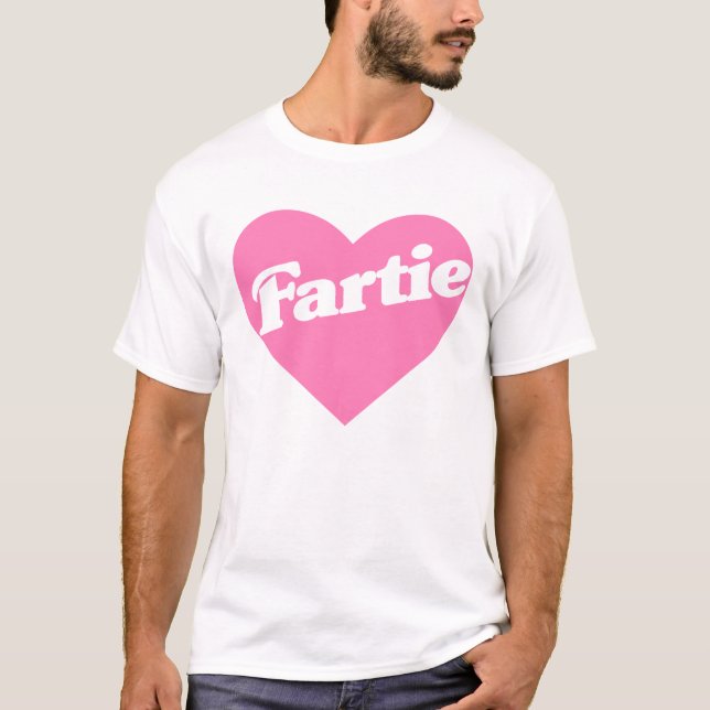 Fartie Pink Heart Funny Pun Joke T-Shirt (Vorderseite)
