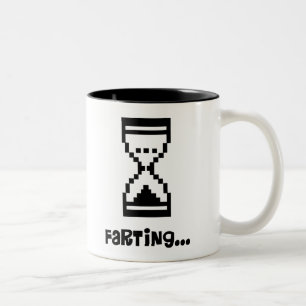 Farting Computerhourglass-T - Shirts für Männer Zweifarbige Tasse