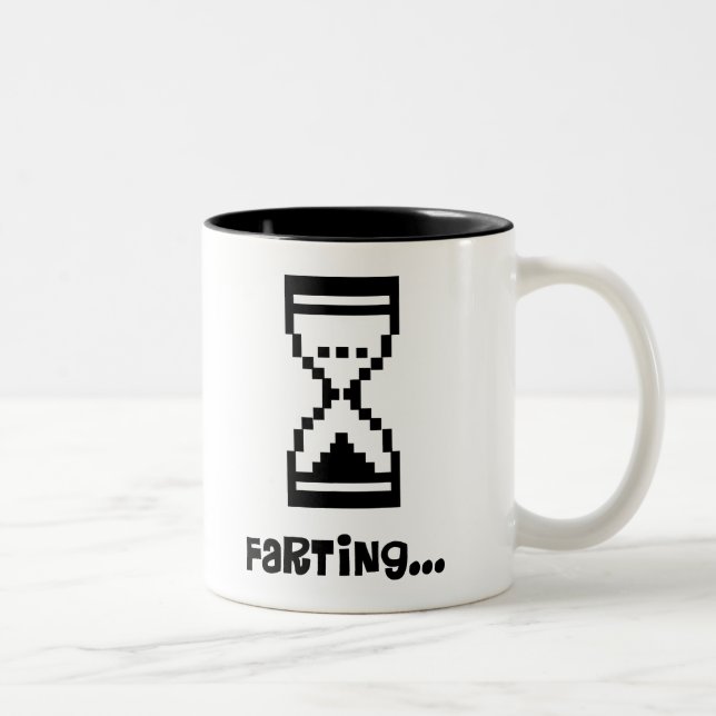 Farting Computerhourglass-T - Shirts für Männer Zweifarbige Tasse (Rechts)