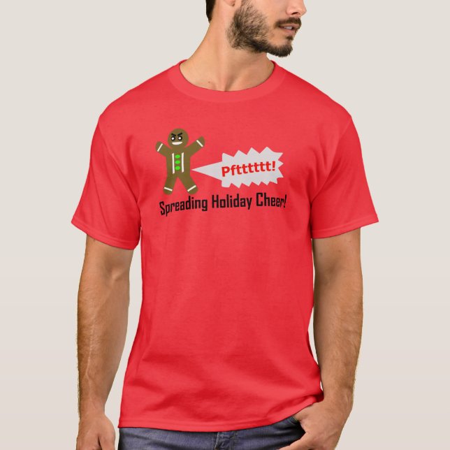 Farting Lebkuchen-Mann-WeihnachtsT - Shirt (Vorderseite)