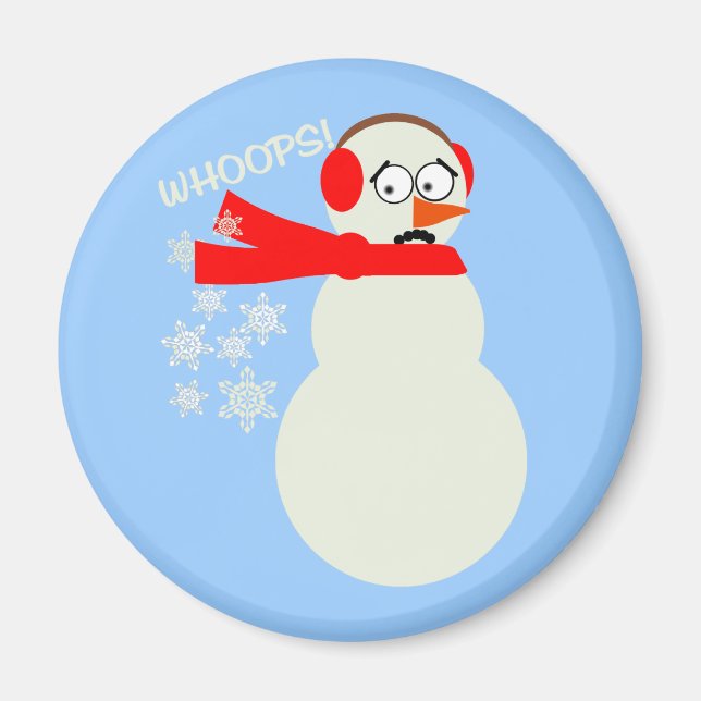 Farting Snowman Cartoon Magnet (Vorne)