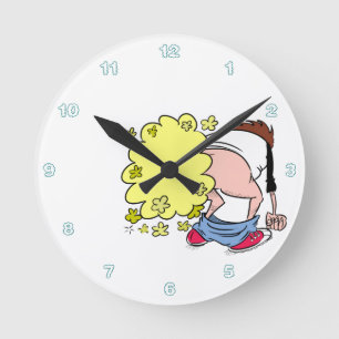 Farting Wall Clock Runde Wanduhr