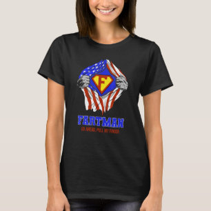 Fartman geht an Kopf Pull My Finger, American Flag T-Shirt