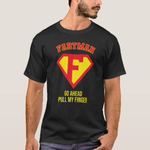 Fartman geht um den Finger, Farting Gag, Funn T-Shirt