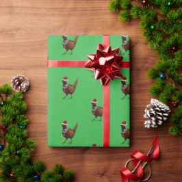 Fasan auf grüner Weihnachtsgeschenkverpackung Geschenkpapier